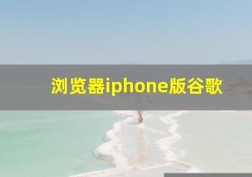 浏览器iphone版谷歌