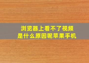 浏览器上看不了视频是什么原因呢苹果手机