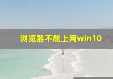 浏览器不能上网win10