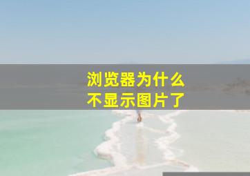 浏览器为什么不显示图片了