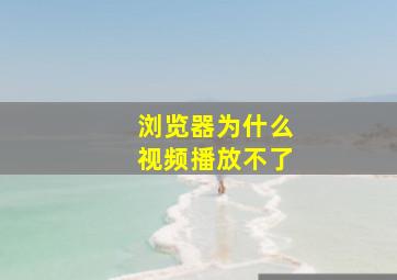 浏览器为什么视频播放不了