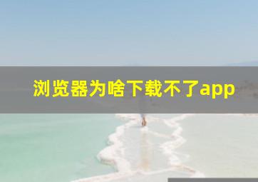 浏览器为啥下载不了app