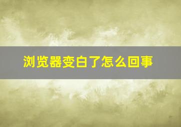 浏览器变白了怎么回事