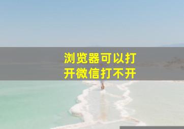 浏览器可以打开微信打不开