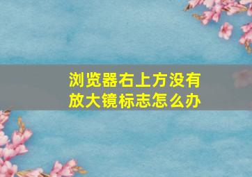 浏览器右上方没有放大镜标志怎么办