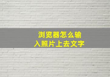 浏览器怎么输入照片上去文字