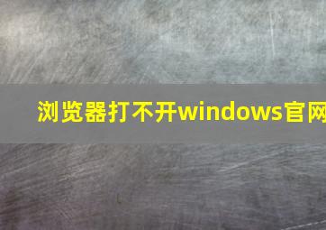 浏览器打不开windows官网