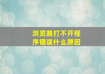 浏览器打不开程序错误什么原因