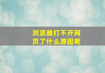 浏览器打不开网页了什么原因呢