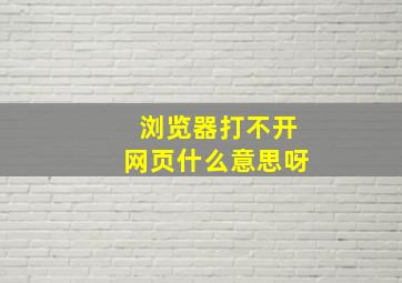 浏览器打不开网页什么意思呀