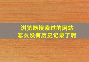 浏览器搜索过的网站怎么没有历史记录了呢