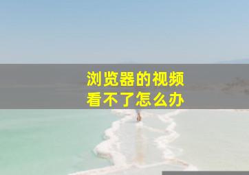 浏览器的视频看不了怎么办