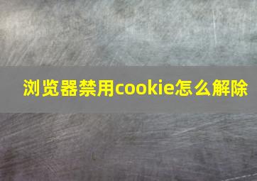 浏览器禁用cookie怎么解除