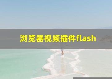 浏览器视频插件flash