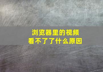 浏览器里的视频看不了了什么原因