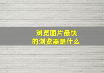 浏览图片最快的浏览器是什么