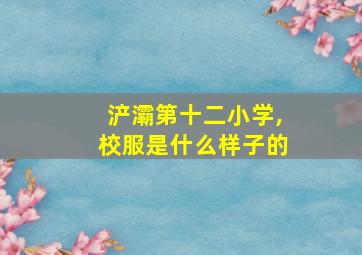 浐灞第十二小学,校服是什么样子的