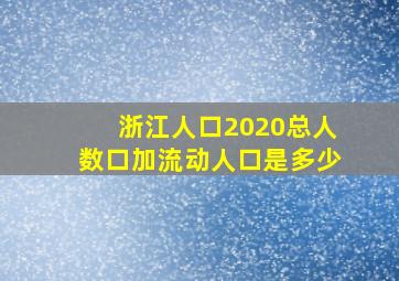 浙江人口2020总人数口加流动人口是多少