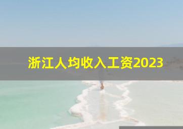 浙江人均收入工资2023