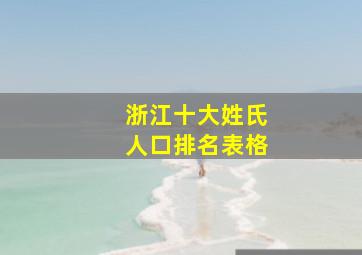 浙江十大姓氏人口排名表格