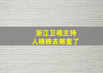 浙江卫视主持人楠楠去哪里了