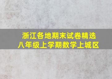 浙江各地期末试卷精选八年级上学期数学上城区