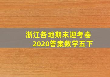 浙江各地期末迎考卷2020答案数学五下