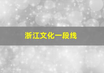 浙江文化一段线