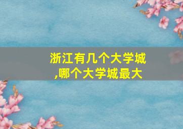 浙江有几个大学城,哪个大学城最大