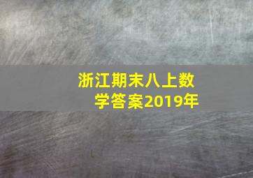 浙江期末八上数学答案2019年