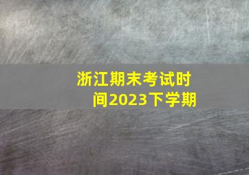 浙江期末考试时间2023下学期