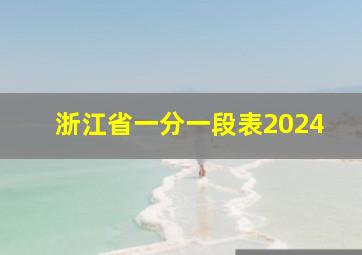 浙江省一分一段表2024