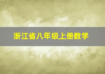 浙江省八年级上册数学