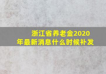 浙江省养老金2020年最新消息什么时候补发