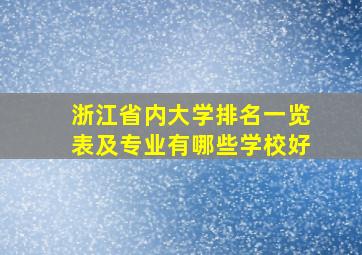 浙江省内大学排名一览表及专业有哪些学校好