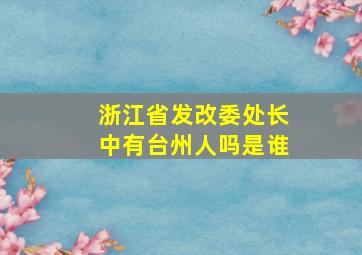 浙江省发改委处长中有台州人吗是谁