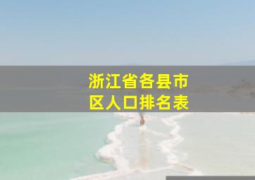 浙江省各县市区人口排名表