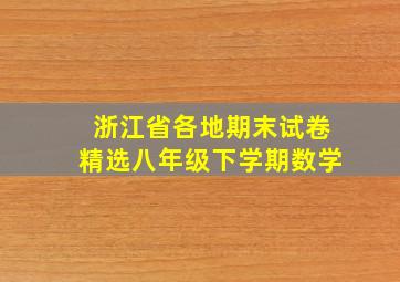 浙江省各地期末试卷精选八年级下学期数学