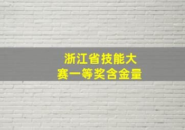 浙江省技能大赛一等奖含金量