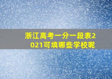 浙江高考一分一段表2021可填哪些学校呢