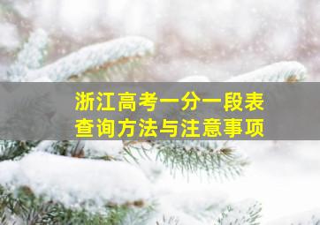 浙江高考一分一段表查询方法与注意事项