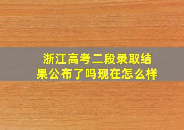 浙江高考二段录取结果公布了吗现在怎么样