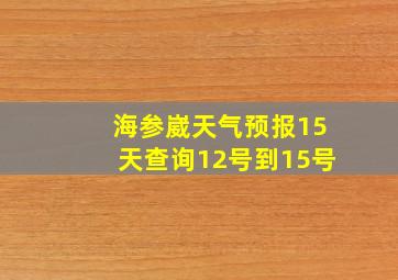 海参崴天气预报15天查询12号到15号