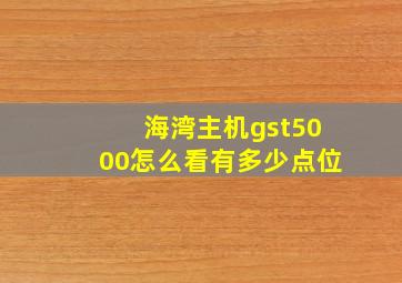 海湾主机gst5000怎么看有多少点位