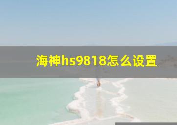 海神hs9818怎么设置