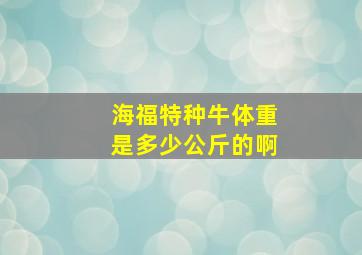 海福特种牛体重是多少公斤的啊