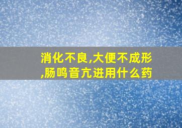 消化不良,大便不成形,肠鸣音亢进用什么药