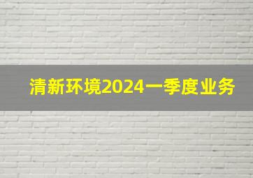 清新环境2024一季度业务