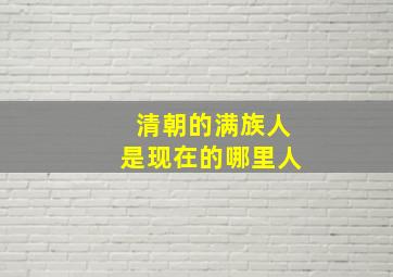 清朝的满族人是现在的哪里人