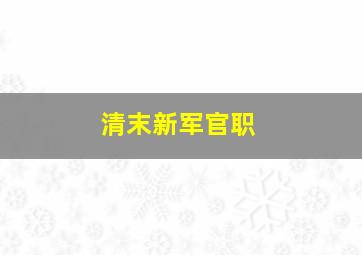 清末新军官职